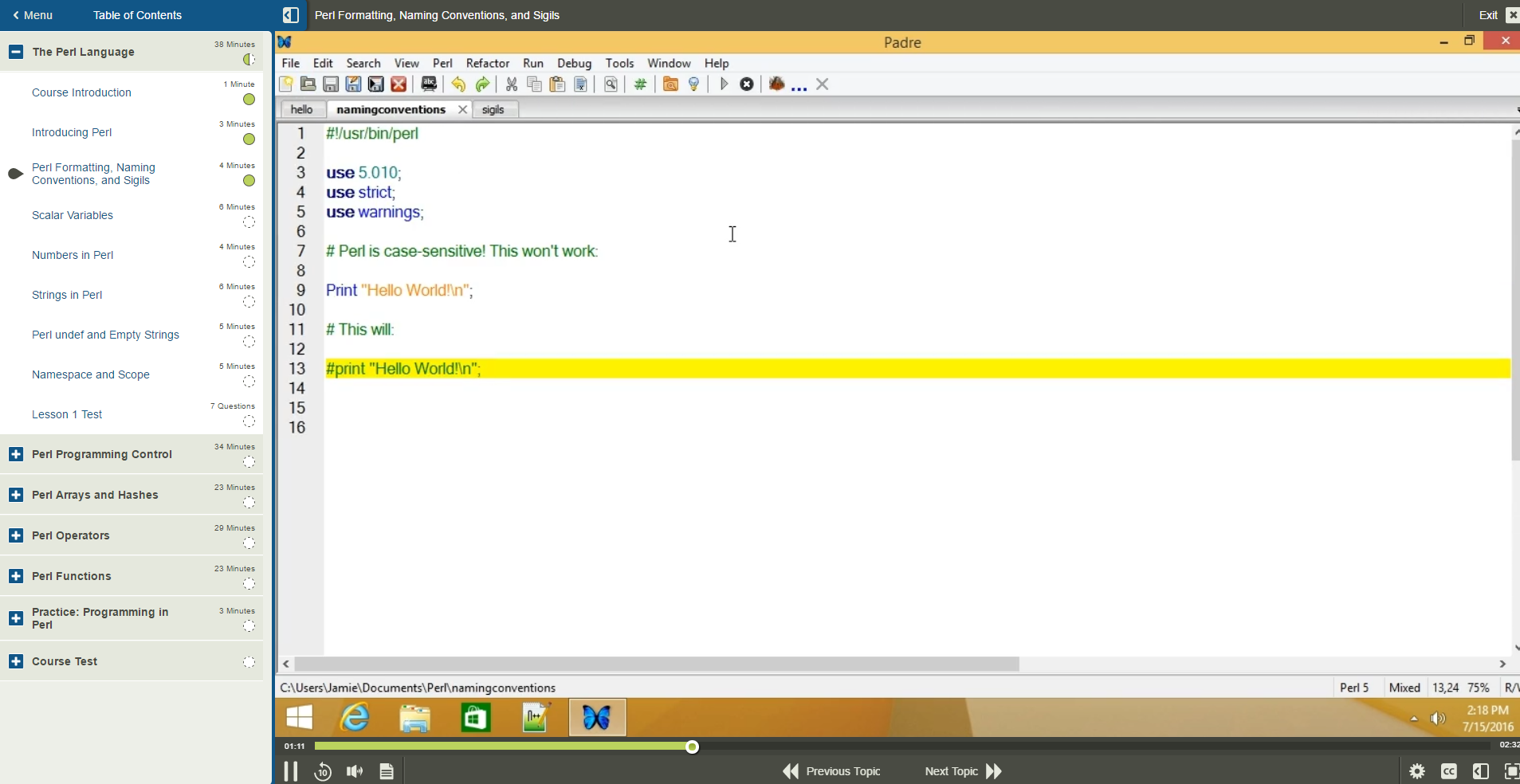 Perl Programming Essentials-1