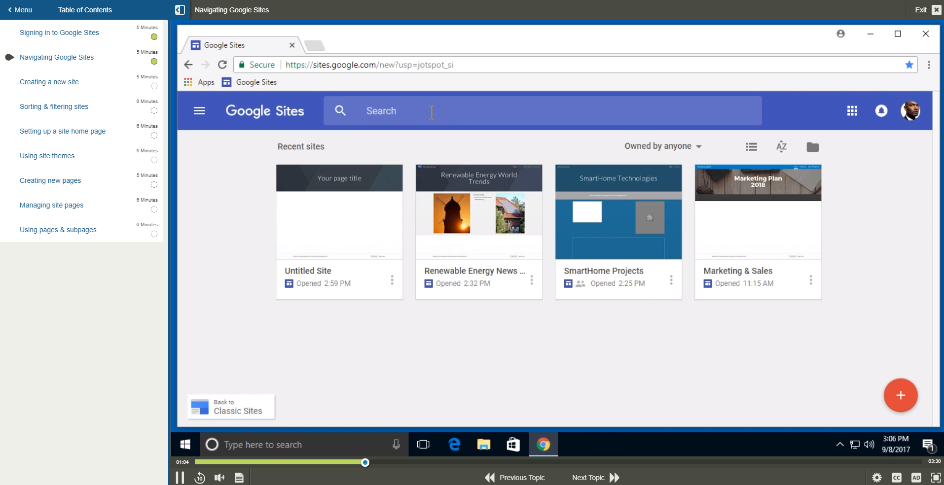 Fundamentals of Google Sites for Web -1