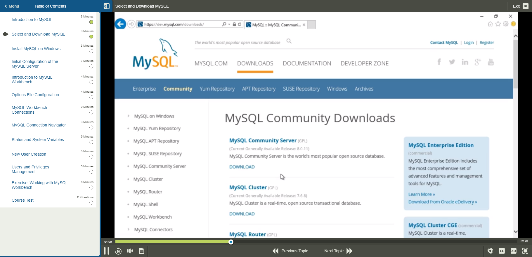 101691 MySQL Database Development 1
