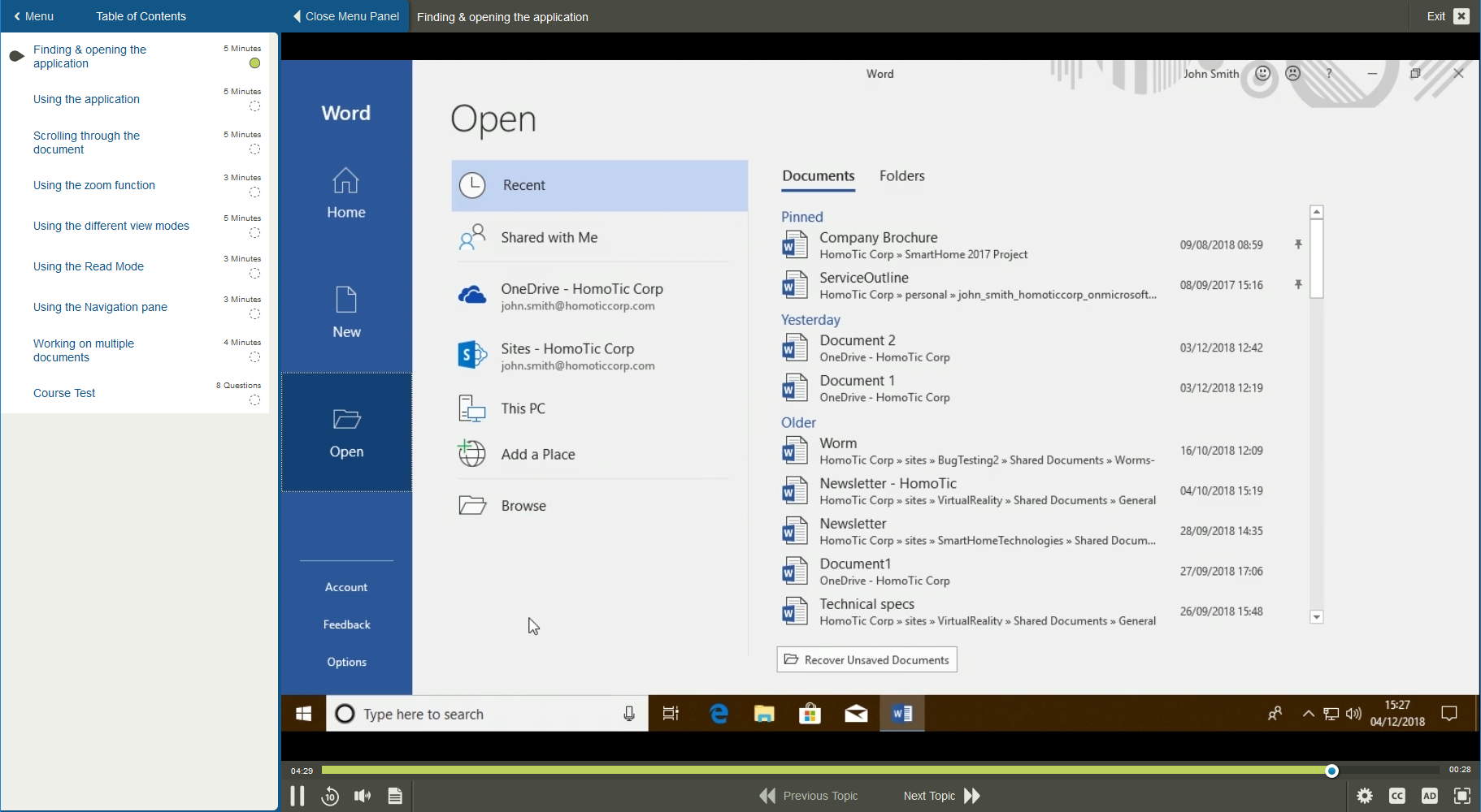 101886 Word Office 365 (Windows) for end users 1